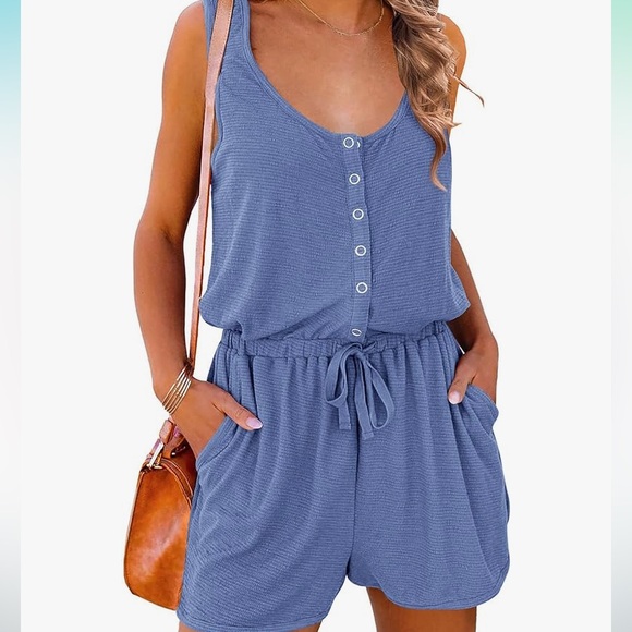 pretty garden Pants - Blue summer romper